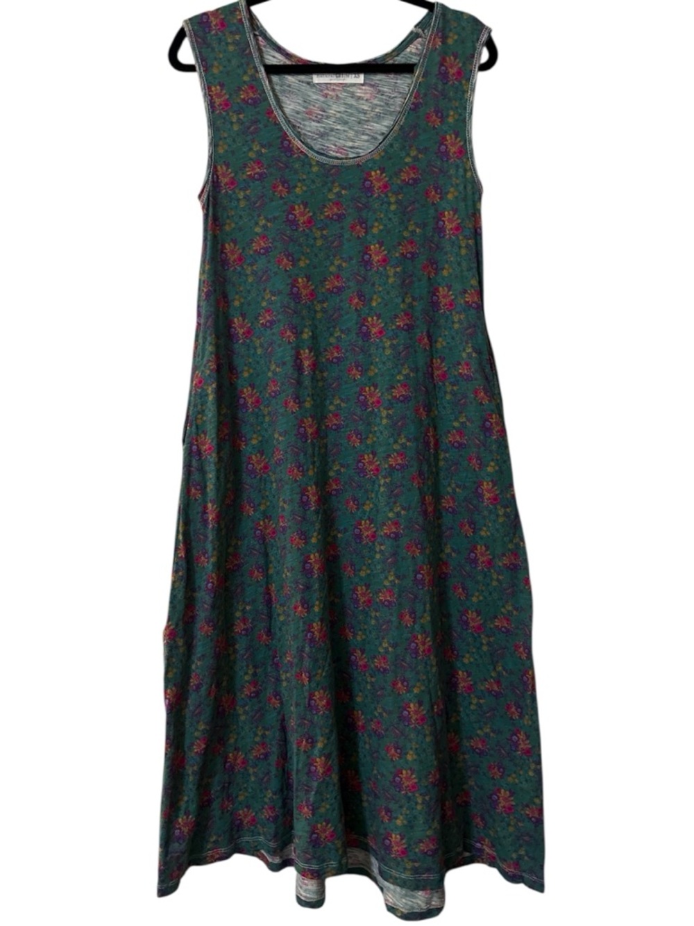 Natural Life Hangout Cotton Midi Dress in Turquoise Floral Medallions Sz XS - Picture 3 of 8